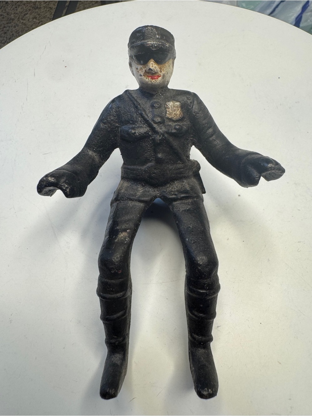 Vintage Black Cast Iron Soldier Figurine
